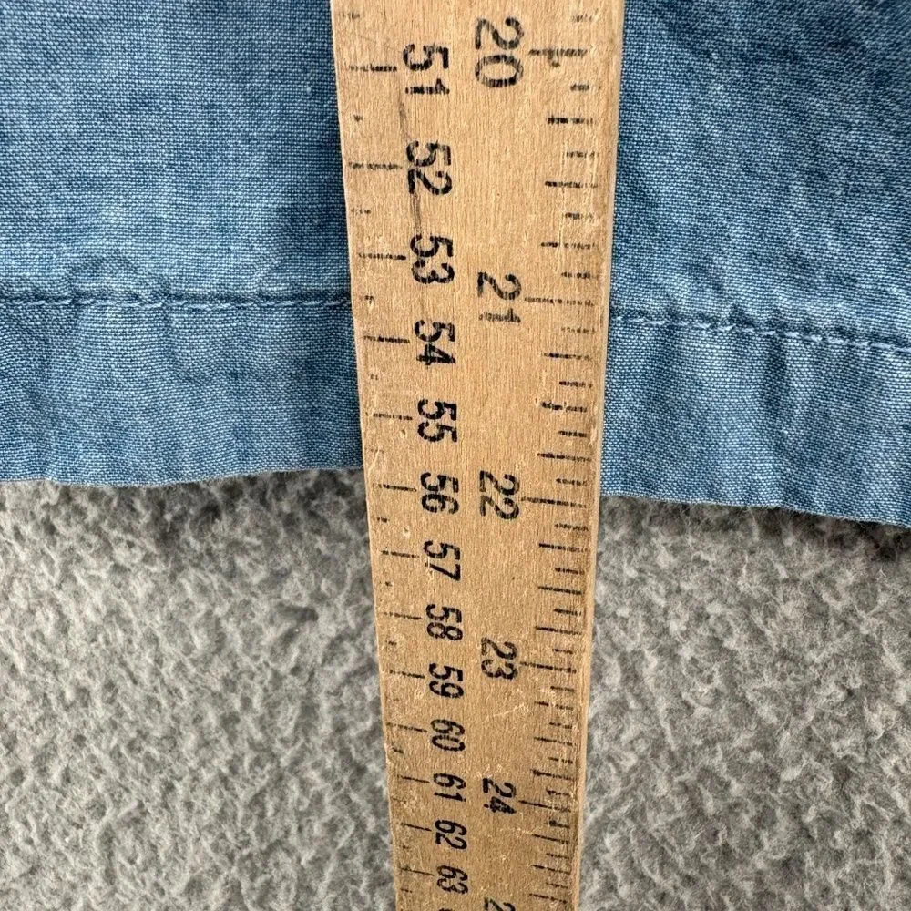 J. Crew Tie-Neck Chambray Ruched Top In Cranbury Blue Size Small - Picture 6 of 9